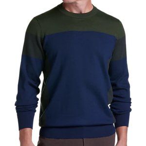 NWT Awearness Kenneth Cole AWEAR-TECH Navy Colorblock Sweater Slim Fit XXL